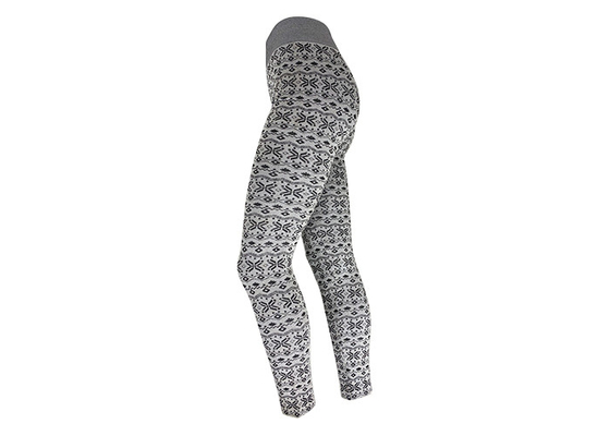 Polyester Spandex Snow Flake Fleece Lined Leggings Womens